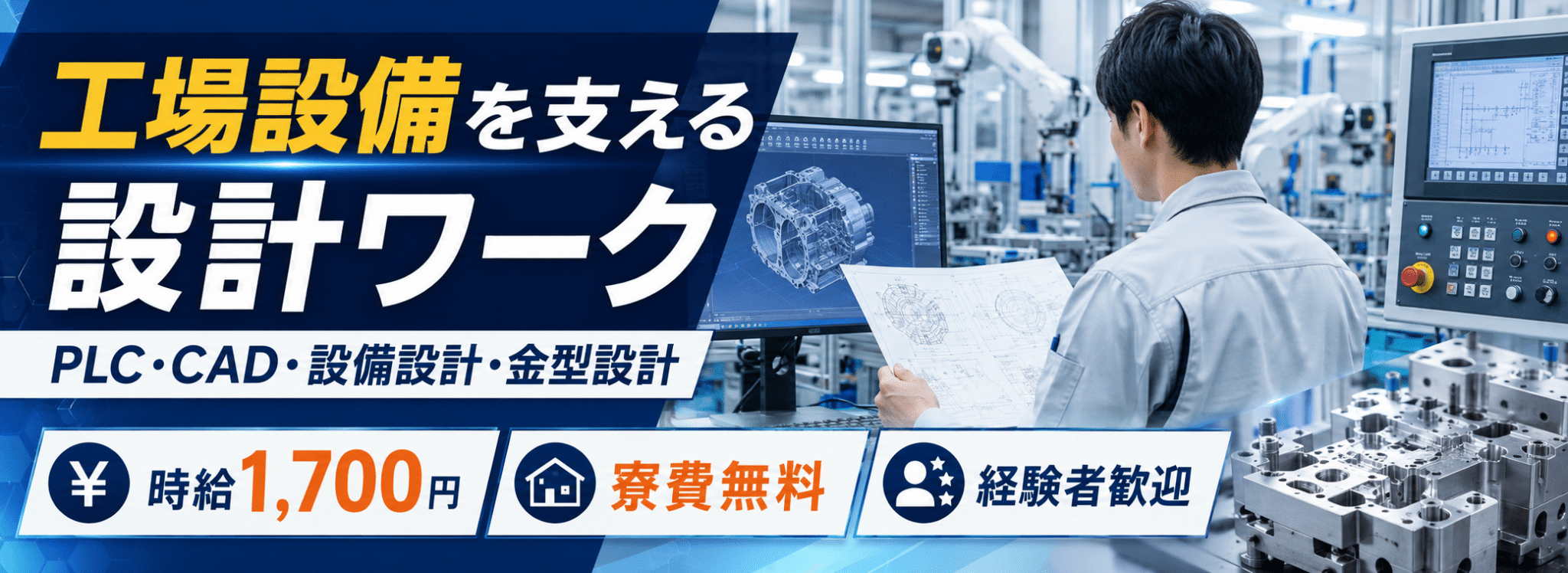 碧南市自動車部品工場で使う機械や設備を設計・改善の派遣社員